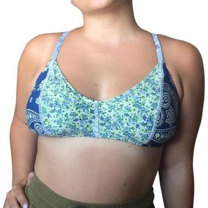AERIE SCOOP PAISLEY FLORAL BIKINI TOP